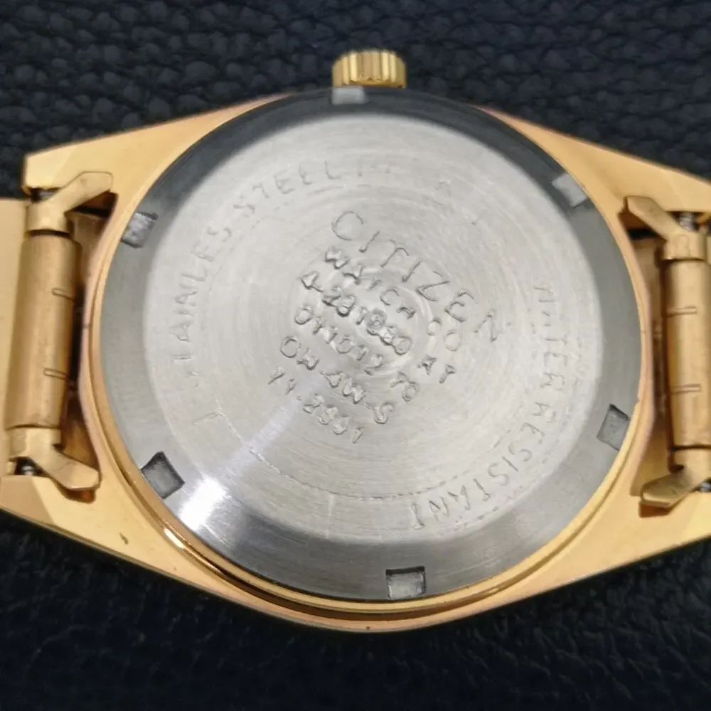 Vintage 1970 Citizen Automatic Mens Gold Watch W/daydate & Black accents